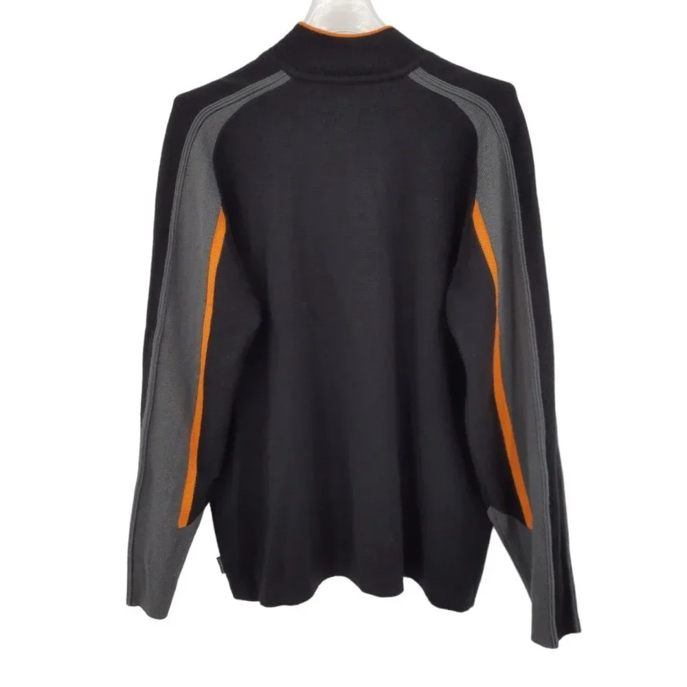 VTG 90s Obermeyer Black Gray Mesa Wool Acrylic Quarter Zip Ski Pullover Sweater_9
